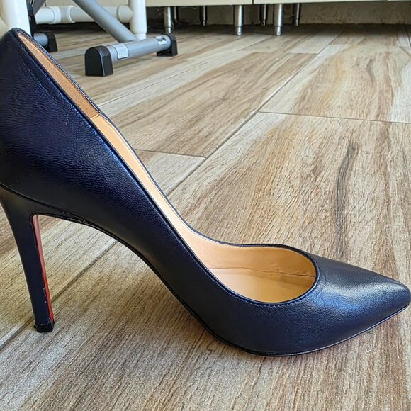 Christian Louboutin Pigalle Navy Blue Leather 100mm Pump Shoes Eur. 35.5 - Picture 9 of 14